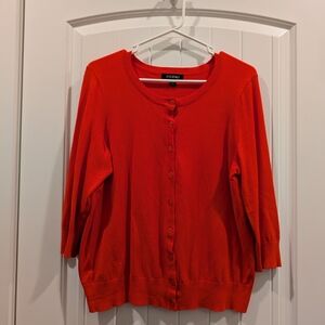 Roz & Ali Vibrant Red Cardigan Sweater